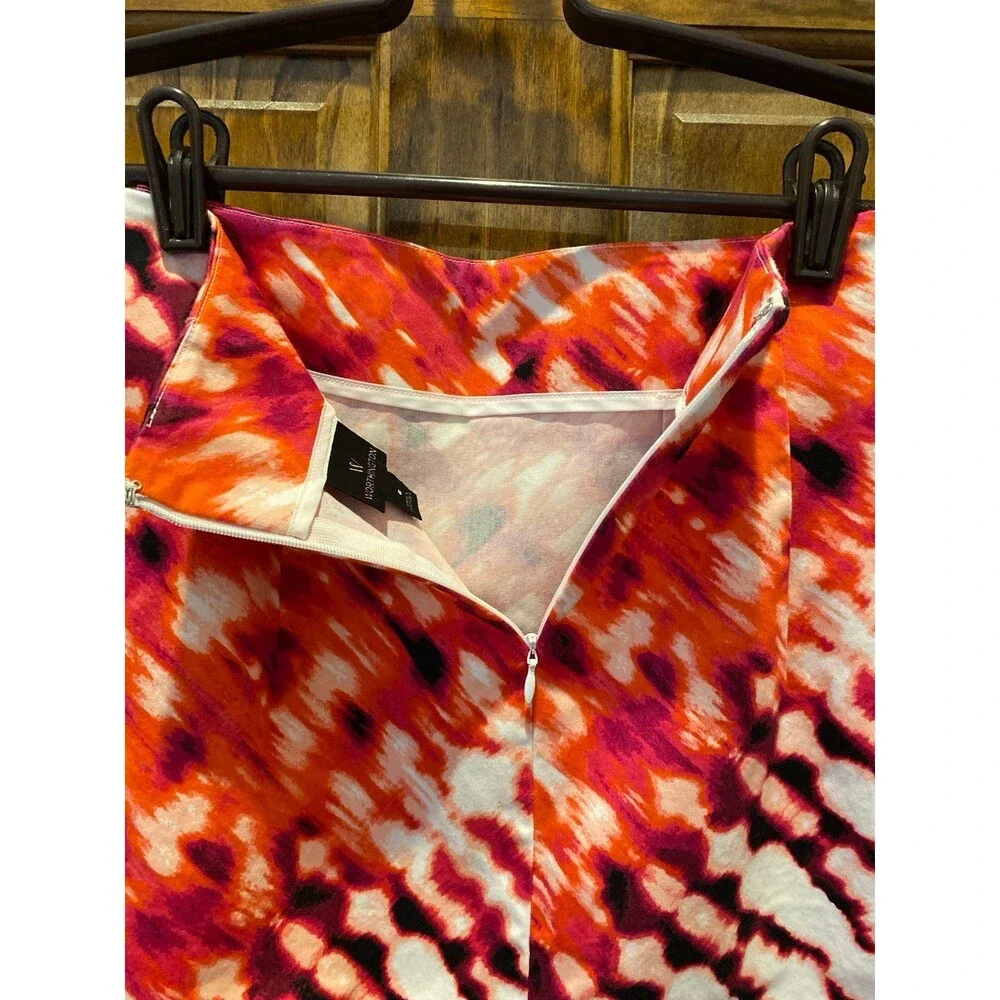 Worthington Pencil Skirt Size 6 Pink‎ Orange  Fitted Zipper Kick Pleat Work Wear